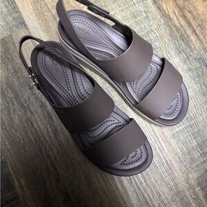 Croc Brown Strappy Sandals